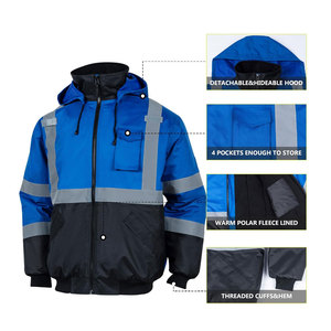 Chaqueta de Seguridad Tipo Bomber de Talla Grande, Fácil de Identificar, Cómoda, Color Sólido, con Logotipo Personalizado Impreso - Product Image 4