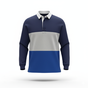 Chemises de rugby assorties pour couple Polo unisexe à manches longues et à blocs de couleurs - Product Image 3