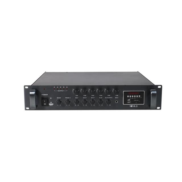 70W Mixer Power Amplifier with Bluetooth USB and Tuner 6 Zones with Volume Control for Powerful Sound and Background Music