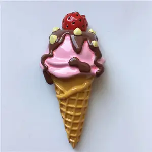 个性化仿真3D冰淇淋冰箱磁铁家居装饰可爱食品树脂磁铁冰箱