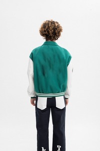 Chaqueta Bomber para Hombre, Precio de Fábrica OEM, Chaqueta de Béisbol con Cuello Alto, Chaqueta Universitaria Informal de Color Sólido Unisex con Letras - Product Image 6