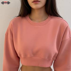 Sweat-shirts à capuche pour femmes, style crop, 2 pièces, personnalisables, pull à une épaule, streetwear, polyester/coton, marque neuve - Product Image 5