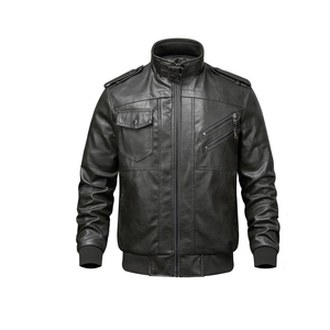 Veste en cuir pour homme avec design et logo personnalisés, fabrication de qualité supérieure, vente chaude, veste en cuir personnalisée OEM - Product Image 6