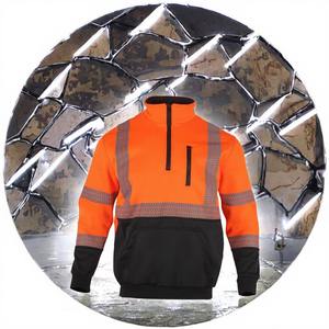 Proveedor de Ropa de Trabajo de Seguridad Reflectante Personalizada de Alta Calidad, Sudadera con Cremallera, ANSI Clase 3, Alta Visibilidad - Product Image 5
