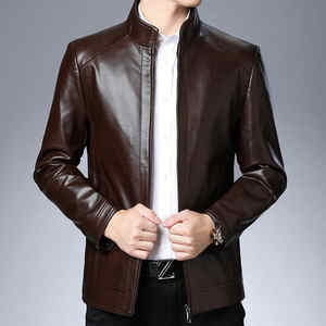 Chaqueta de piel de cordero de piel auténtica moda masculina mayorista para invierno - Product Image 4
