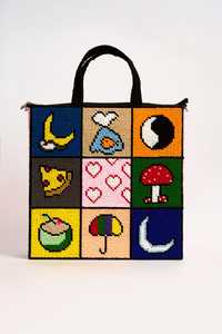 กระเป๋าถือแบบลำลองทำมือจากแก้วประดับลูกปัด MS Handicraft พร้อมลูกปัดปรับแต่งสีได้ งานแฮนด์เมดจากอินเดีย รูปทรงแบบบาแกตต์ที่ปรับแต่งได้ - Product Image 2