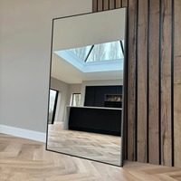 Miroir mural surdimensionné, pleine longueur, cadre en métal doré, style Art Déco, écologique, fait main, réglable, éclairé, durable, léger