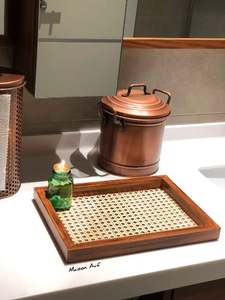 Bandejas de almacenamiento de excelente calidad, decoración moderna, personalizada, de lujo para exteriores, ecológica, marrón, redonda, para servir, bandeja de ratán, exhibición de alimentos - Product Image 6