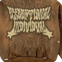 Nouveauté : Sweat à capuche pour homme en tricot avec imprimé numérique patchwork, coupe classique, style streetwear décontracté, idéal pour l'hiver