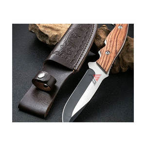 Gaine en cuir de conception en relief de couteau de chasse de camping extérieur pour la lame fixe, fil solide, boucle de ceinture - Product Image 2