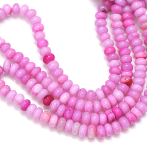 Hermosas cuentas de ópalo rosa lila en forma de rondel liso, cuentas de piedras preciosas de ópalo rosa lila de 16 pulgadas y 7-10 mm, cuentas de calidad AAA, joyería - Product Image 2