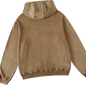 Sweat-shirt à capuche oversize en molleton doux, couleur kaki brun délavé à l'acide, texture vintage, streetwear, vêtements d'hiver pour hommes et femmes - Product Image 6
