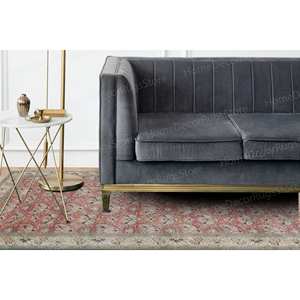 Red Printed <b>Rug</b>, Floral Corridor Runner, Non Slip Indoor Office Decor,Luxury <b>Velvet</b> <b>Rug</b> - Product Image 4