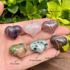 Corazón de cristal tallado Corazón de piedras preciosas para curar energía corazón Chakra regalo para ella amatista cuarzo rosa - Product Image 2