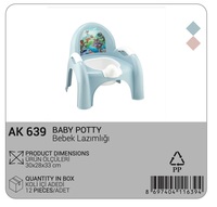 Chaise de toilette pour bébé Afossa AK 639 bleue, moderne, durable, avec bol amovible, confortable et facile à utiliser, avec dossier pour l'apprentissage de la propreté des tout-petits