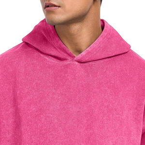 Vente en gros de streetwear sweat à capuche vierge en molleton de 100% coton pullover sweats à capuche délavés à l'acide marque personnalisée sweats à capuche avec fermeture éclair pour hommes - Product Image 2