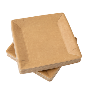 Assiettes jetables en papier kraft compostable écologiques personnalisées en gros pour gâteaux, fêtes d'anniversaire, fabriquées en Turquie - Product Image 1