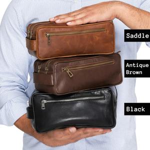 Neceser de viaje para hombre, neceser de cuero colgante, impermeable, multifunción, Premium, con logotipo personalizado, - Product Image 3