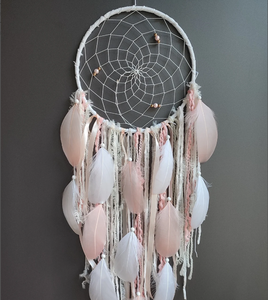 Boho เครื่องดักฝันตกแต่งผนังสถานรับเลี้ยงเด็กดอกไม้ขนนกทำมือปรับแต่งได้สำหรับแขวนผนังของตกแต่งบ้าน - Product Image 2