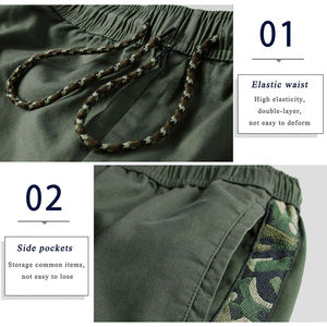 Pantalones cortos Cargo Jogger para hombre de alta calidad con LOGOTIPO personalizado Verano Casual 100% Algodón Camuflaje Pantalones cortos Multi bolsillo Patrón sólido - Product Image 3