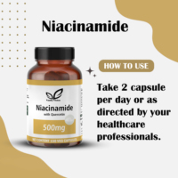 Vanity Vision Niacinamide avec Quercétine 500mg Capsules végétales 150 unités Complément antioxydant