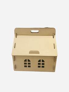 Casa de gato de cartón corrugado portátil de alta calidad, caja cuadrada ecológica, refugio rascador hecho en Vietnam - Product Image 3