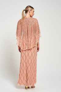 Elegante vestido de noche de verano de longitud completa para mujer, satén transpirable, bordado de malla de poliéster, perlas, rebordear, vestidos de cóctel - Product Image 6