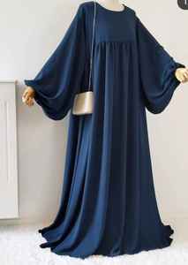 Abaya islamique pour femmes ouverte sur le devant motifs personnalisés broderie lin léger respirant pierre de printemps - Product Image 5