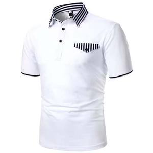 Coton décontracté pour hommes High Street pour polos broderie personnalisée solide à manches courtes respirant été grande taille Design 220g - Product Image 3