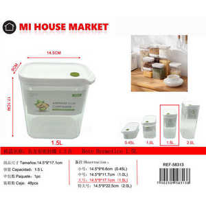 1.5L เก็บอาหารแบบสุญญากาศกระป๋องยืดได้สำหรับใส่เครื่องปรุงธัญพืชเมล็ดกาแฟน้ำตาลในครัวกันกลิ่น