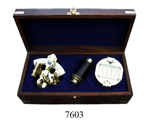 Juego de regalos náuticos, telescopio, lupa, brújula, caja de madera, caja de regalo Marina náutica, producto de diseño Vintage decorativo - Product Image 4