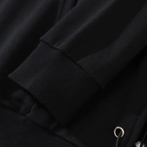 Sweats à capuche surdimensionnés pour hommes en coton épais strass impression logo soleil fané - Product Image 6