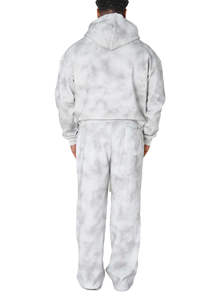 ชุดวอร์มลายกรดพลอยเทียมแบบมีซิปสำหรับผู้ชายชุด2ชิ้นเสื้อล้างกรดแบบวินเทจประดับพลอยเทียม - Product Image 3