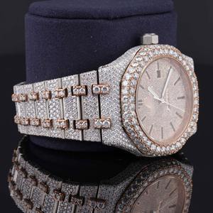 Montre automatique tendance Hip Hop sertie de diamants CVD de laboratoire avec mouvement suisse ETA et fonction date, montres de luxe directement de l'usine - Product Image 3