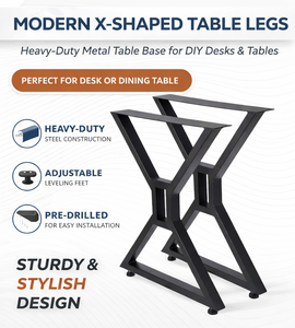 Patas Metálicas para Muebles, 28 Pulgadas de Altura, Patas para Mesa de Comedor, 2 Piezas, Patas Huecas en Forma de X, 440 lb, Piezas para Muebles DIY, Mesa de Centro EDPTBL027 - Product Image 6