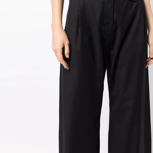 Wholesale <b>Women's</b> Winter <b>Elastic</b> <b>Waist</b> Flared Palazzo Pants Loose Fit <b>Cropped</b> with Pockets Party <b>Trousers</b> - Product Image 4