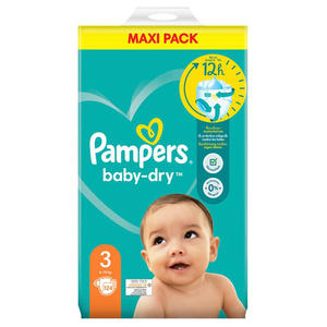 Ventes en cours Couches pour bébés Pampering Toutes les tailles disponibles --Couches jetables pour bébés--Toutes les tailles en vente Pampers Baby-Dry Protection supplémentaire - Product Image 1