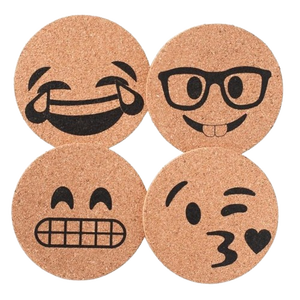 Emoji Design <b>Cork</b> <b>Coasters</b> Latest Design 2025 Top Selling Table Decor Wood & Stone High Quality Coffee <b>Coasters</b> Wholesale Price - Product Image 1