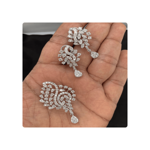 Conjunto de pendientes y colgantes de diamantes naturales al por mayor conjunto de pendientes colgantes de lujo de alta calidad para mujer conjunto de joyería de moda - Product Image 4