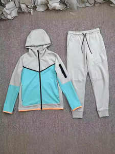 Người Đàn Ông Của Tùy Chỉnh Polyester Biểu Tượng Đầy Đủ Zip Công Nghệ Lông Cừu Áo Áo Len Thiết Lập Thời Trang In 3 Tấm Tracksuit Người Đàn Ông Của Sweatertech - Product Image 2