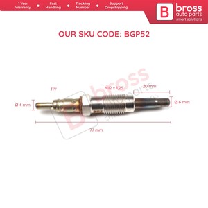 BGP52 1 Piece <b>Heater</b> Glow <b>Plugs</b> GX91, 0100226391, 100226391 for 1.9 D. Bross Auto Parts Made <b>in</b> Turkey High Quality Product - Product Image 6
