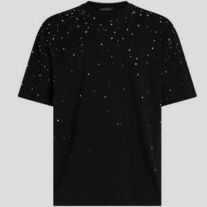 T-shirt en coton à manches courtes avec strass pour hommes, tenue décontractée, T-shirt en strass pour hommes dans le meilleur matériau - Product Image 3