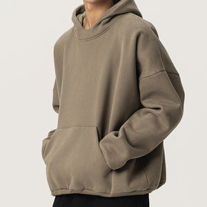 Sweats à capuche vieillis avec broderie personnalisée sweats à capuche graphiques surdimensionnés en coton unisexe poids lourd vintage délavés à l'acide pour hommes - Product Image 5