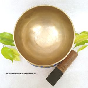 ชามร้องเพลงทิเบตทำด้วยมือสไตล์ทองเหลืองสลัวสีเหลืองสำหรับการทำสมาธิทางศาสนาและการรักษางานฝีมือโลหะจากเนปาล - Product Image 3