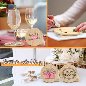 Ensemble de sous-verres en bois de pin et de noyer durables et écologiques Sous-verres élégants classiques pour boissons Décoration de bureau à domicile - Product Image 3