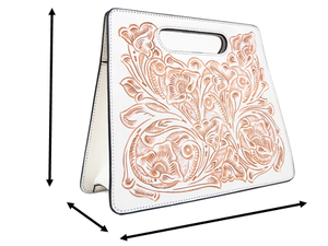 Pochette Martina pour femme avec bandoulière, sac à main en cuir ciselé, fabrication artisanale, qualité haut de gamme, finitions de luxe, travail manuel. - Product Image 2