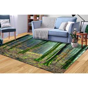 Forest View <b>Rug</b>: 3D Printed Anti-Slip Carpet,<b>Chenille</b> <b>Rug</b> - Product Image 3