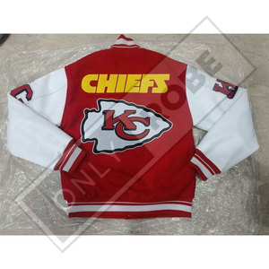 Vente en gros Veste universitaire vierge pour hommes grande taille broderie personnalisée College Baseball Bomber Letterman Jackets - Product Image 2