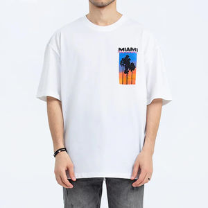 2025 alto cómodo en stock camisetas para hombres transpirable secado rápido poliéster/algodón hecho a medida suelta Casual - Product Image 1