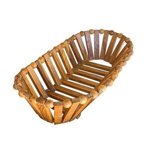 Seau en bois fait à la main rustique vintage jardinière écologique sûre style ferme rangement pour la maison et la décoration de mariage - Product Image 5